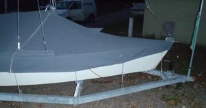Bow view - full skirt drysail cover